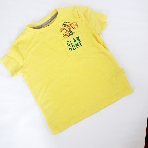 Old Navy Yellow Xs Claw Some Crab Tee 